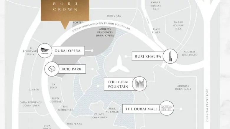 Apartments for sale in Burj Crown at Dubai Downtown