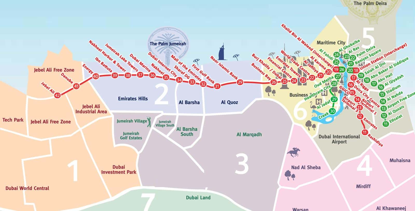 موقع وخريطة إمارة دبي